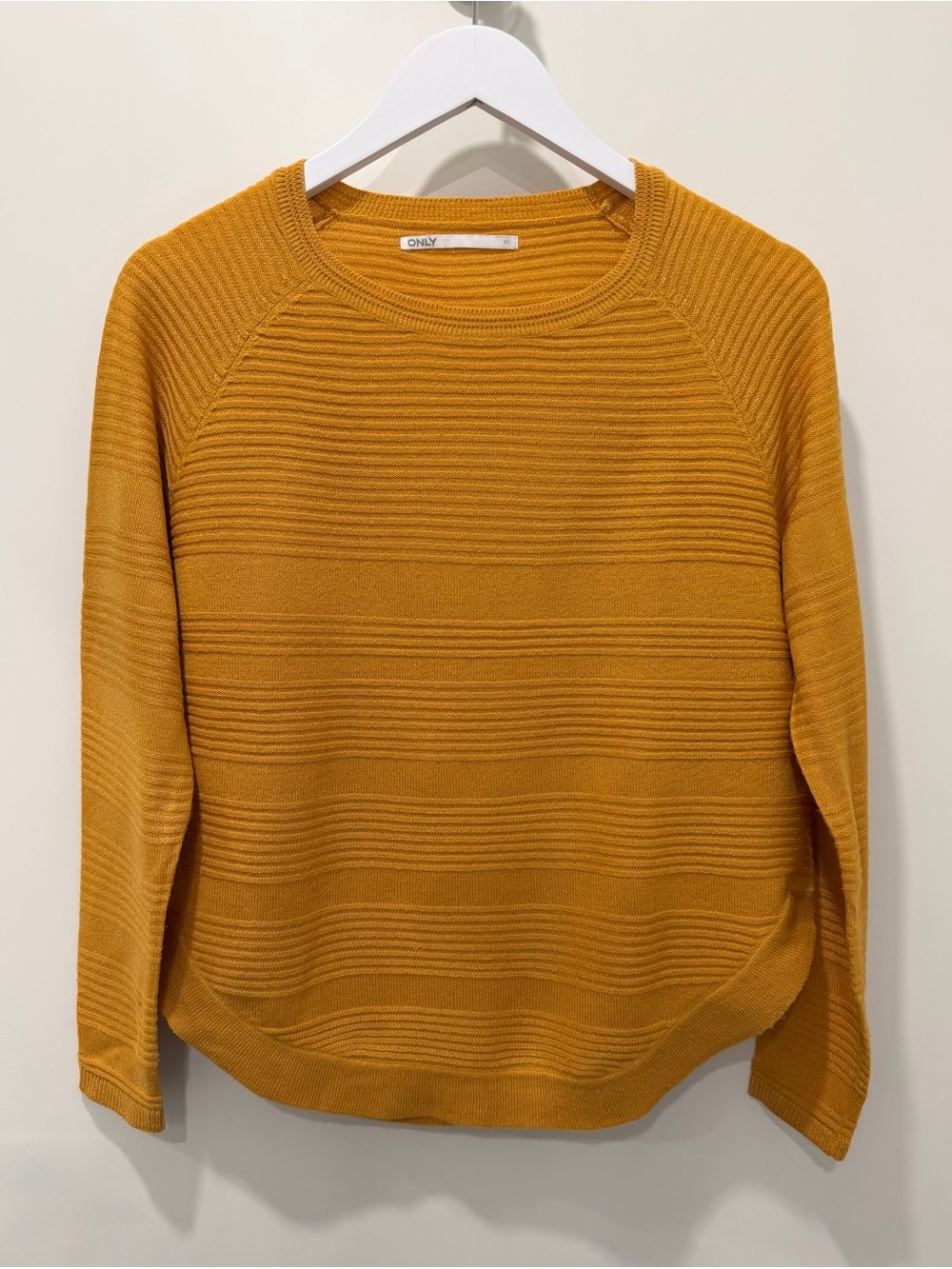 ONLY Mustard Textured Crewneck Sweater